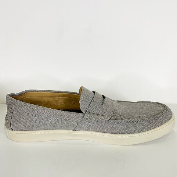 Nordstrom 1901 Napa Penny Loafers Men's Sz 13M Grey Linen Slip On Preppy Casual - Picture 5 of 11